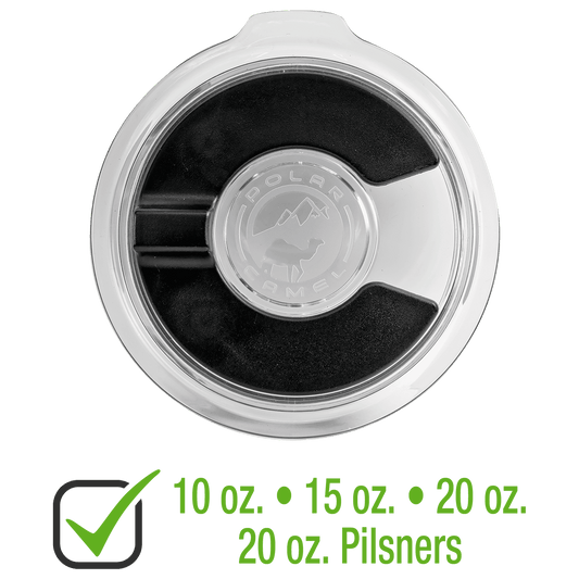 Clear replacement magnetic lid for 10, 15, 16 and 20 oz. Polar Camel tumblers and 20 oz. pilsners