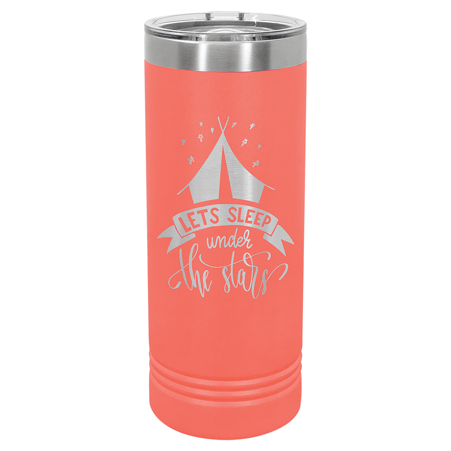 Polar Camel 22 oz. Coral Skinny Tumbler with Slider Lid