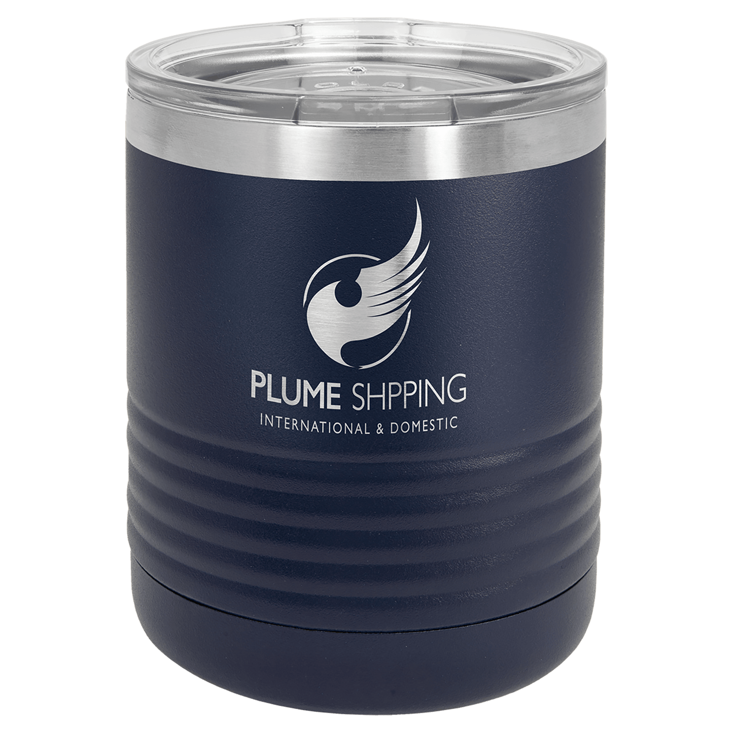 Polar Camel 10 oz. Navy Blue Vacuum Insulated Ringneck Tumbler with Clear Lid