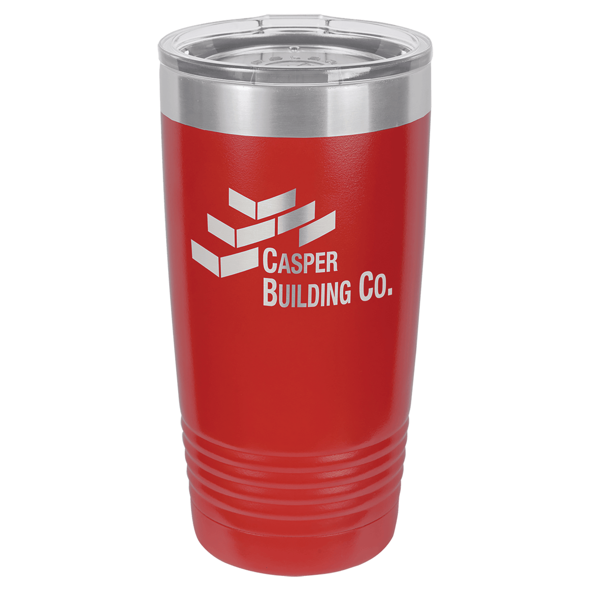 Personalized 20 oz. stainless steel ringneck tumbler with logo lid and custom engraved name or design
