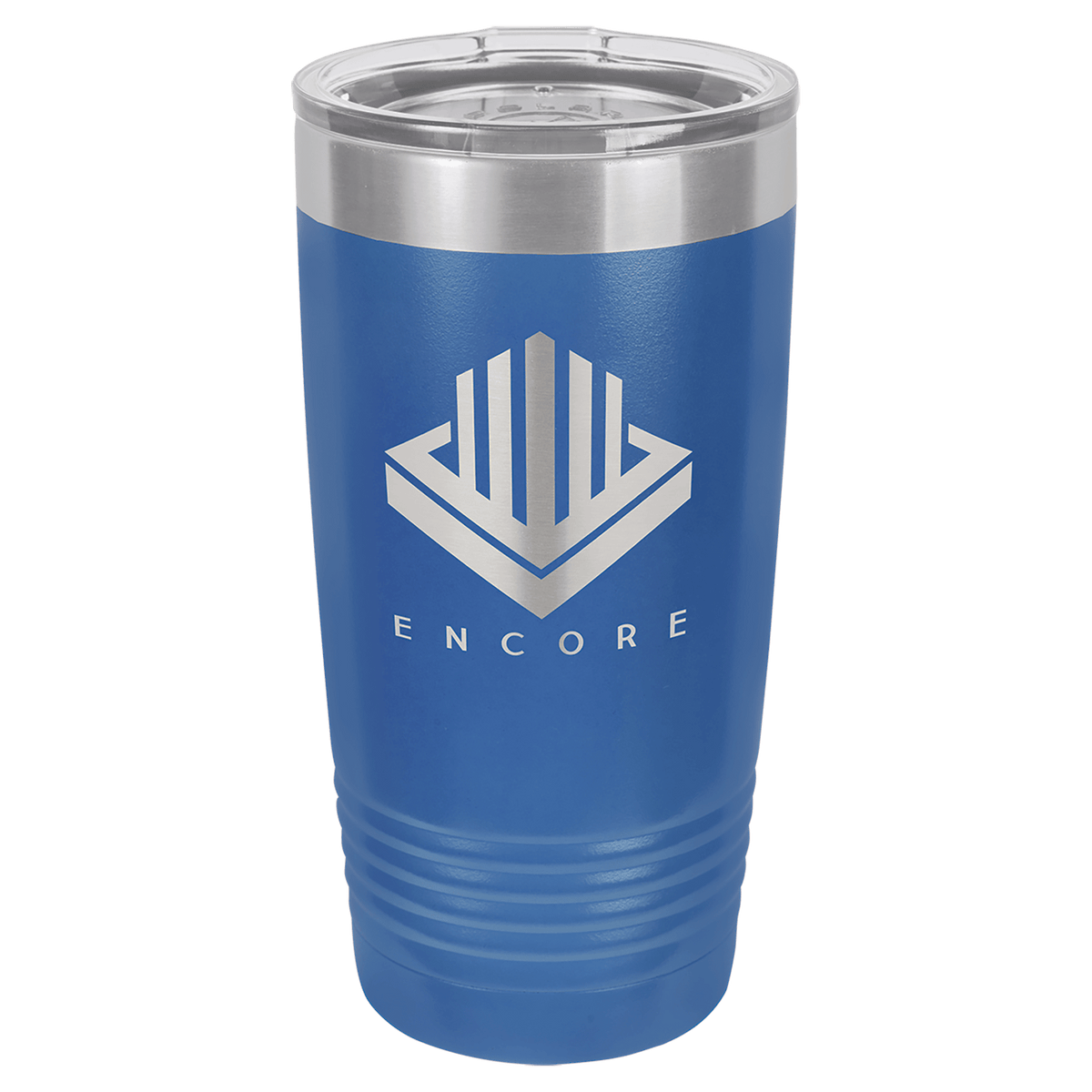 Personalized 20 oz. stainless steel ringneck tumbler with logo lid and custom engraved name or design
