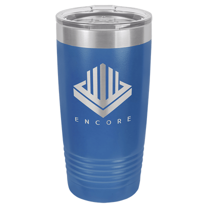 Personalized 20 oz. stainless steel ringneck tumbler with logo lid and custom engraved name or design