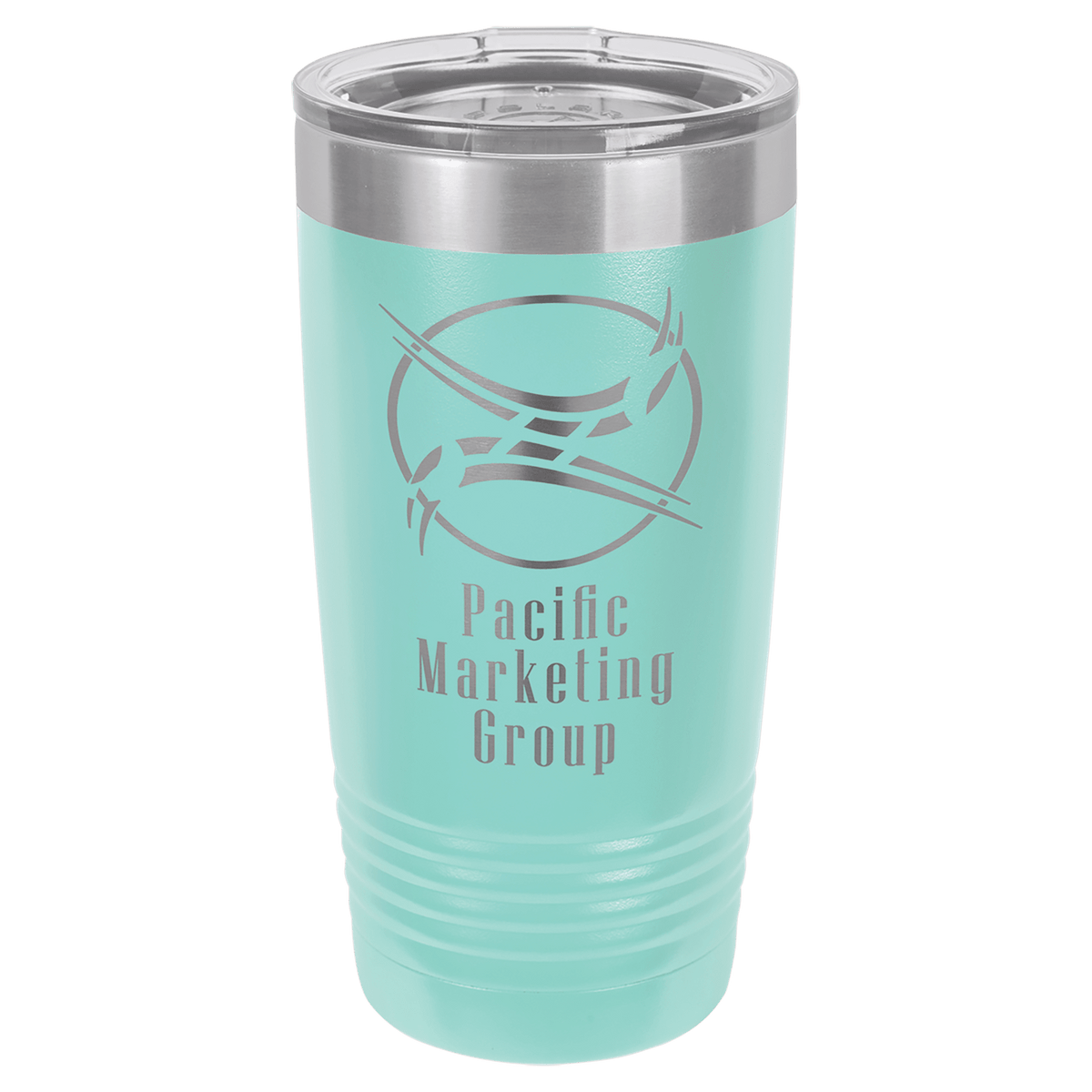 Personalized 20 oz. stainless steel ringneck tumbler with logo lid and custom engraved name or design