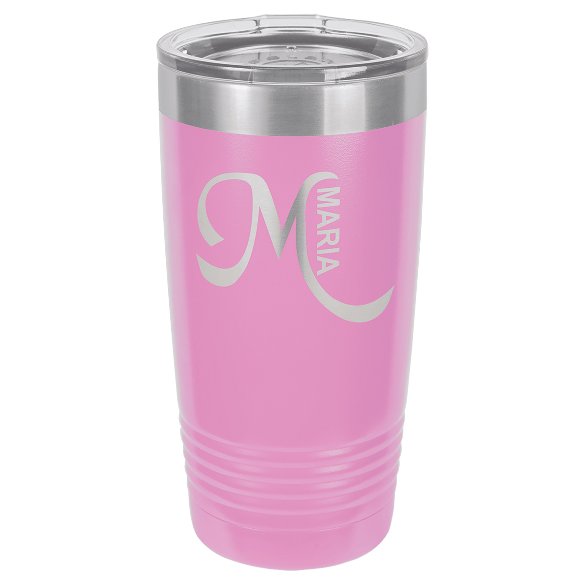 Personalized 20 oz. stainless steel ringneck tumbler with logo lid and custom engraved name or design