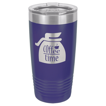 Personalized 20 oz. stainless steel ringneck tumbler with logo lid and custom engraved name or design