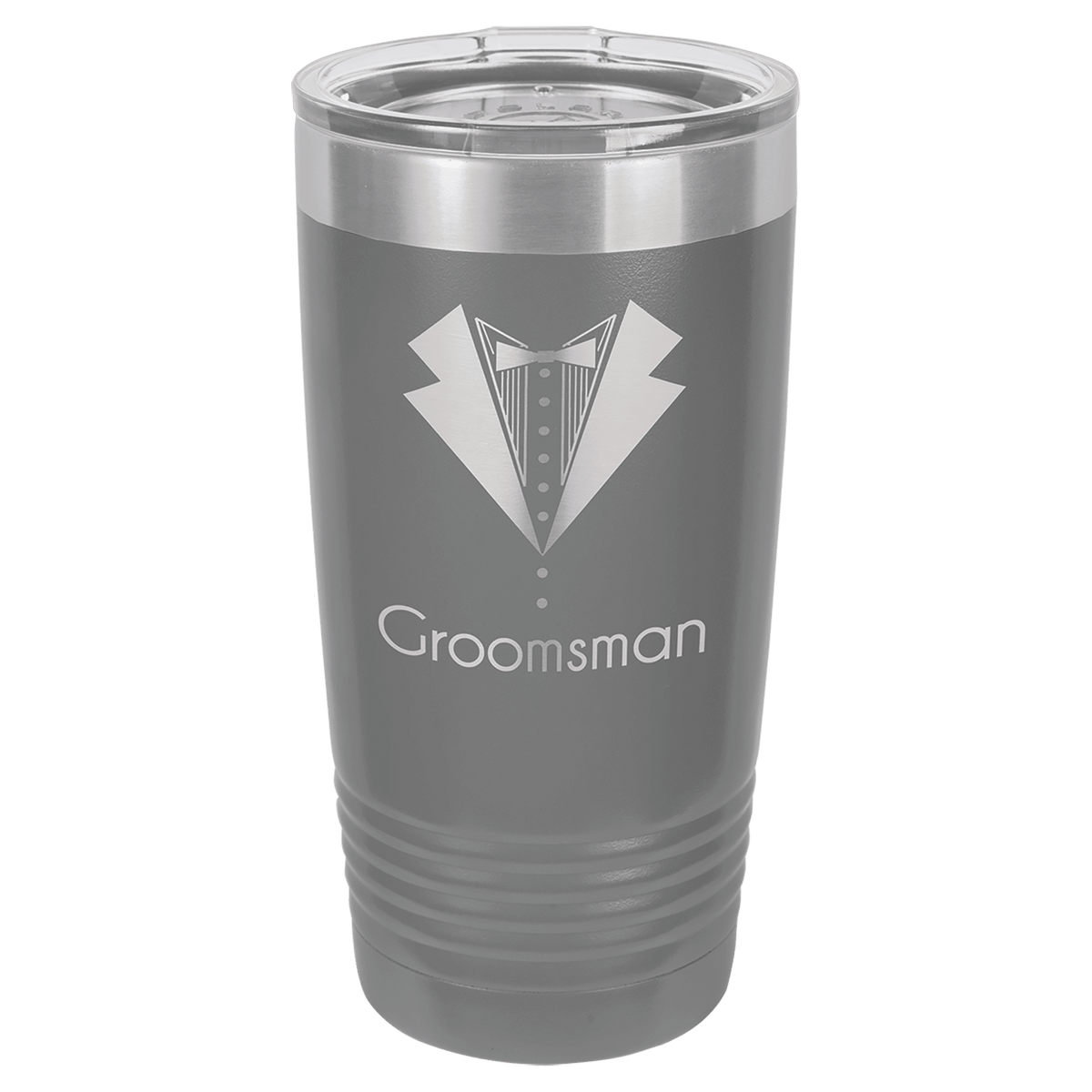 Personalized 20 oz. stainless steel ringneck tumbler with logo lid and custom engraved name or design