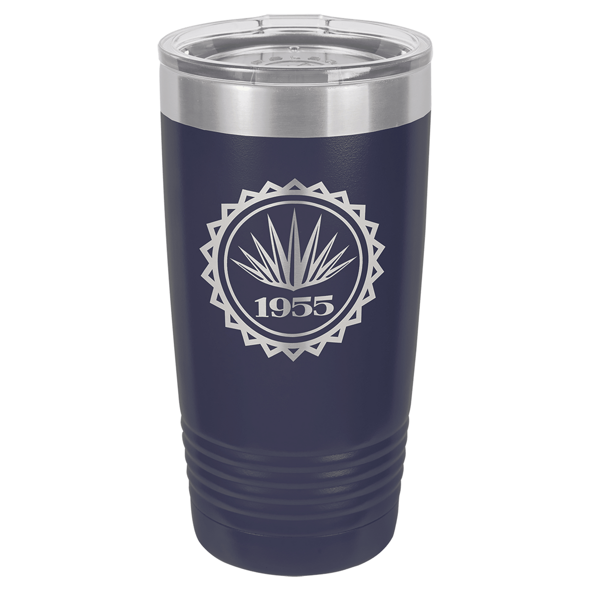 Personalized 20 oz. stainless steel ringneck tumbler with logo lid and custom engraved name or design