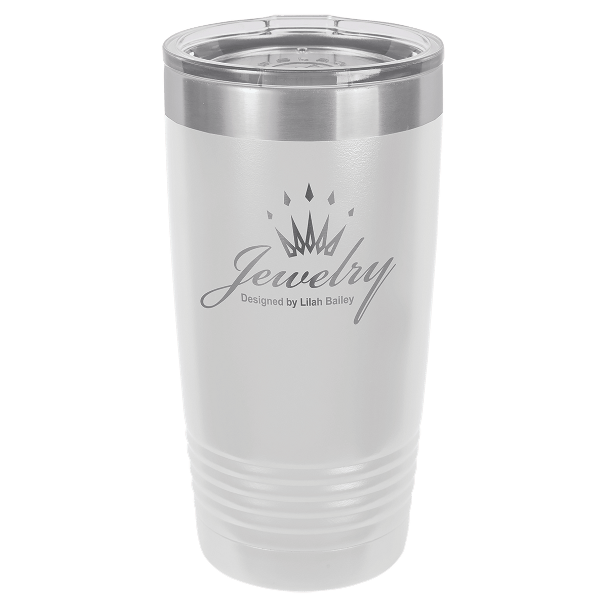 Personalized 20 oz. stainless steel ringneck tumbler with logo lid and custom engraved name or design