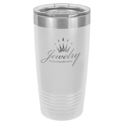 Personalized 20 oz. stainless steel ringneck tumbler with logo lid and custom engraved name or design