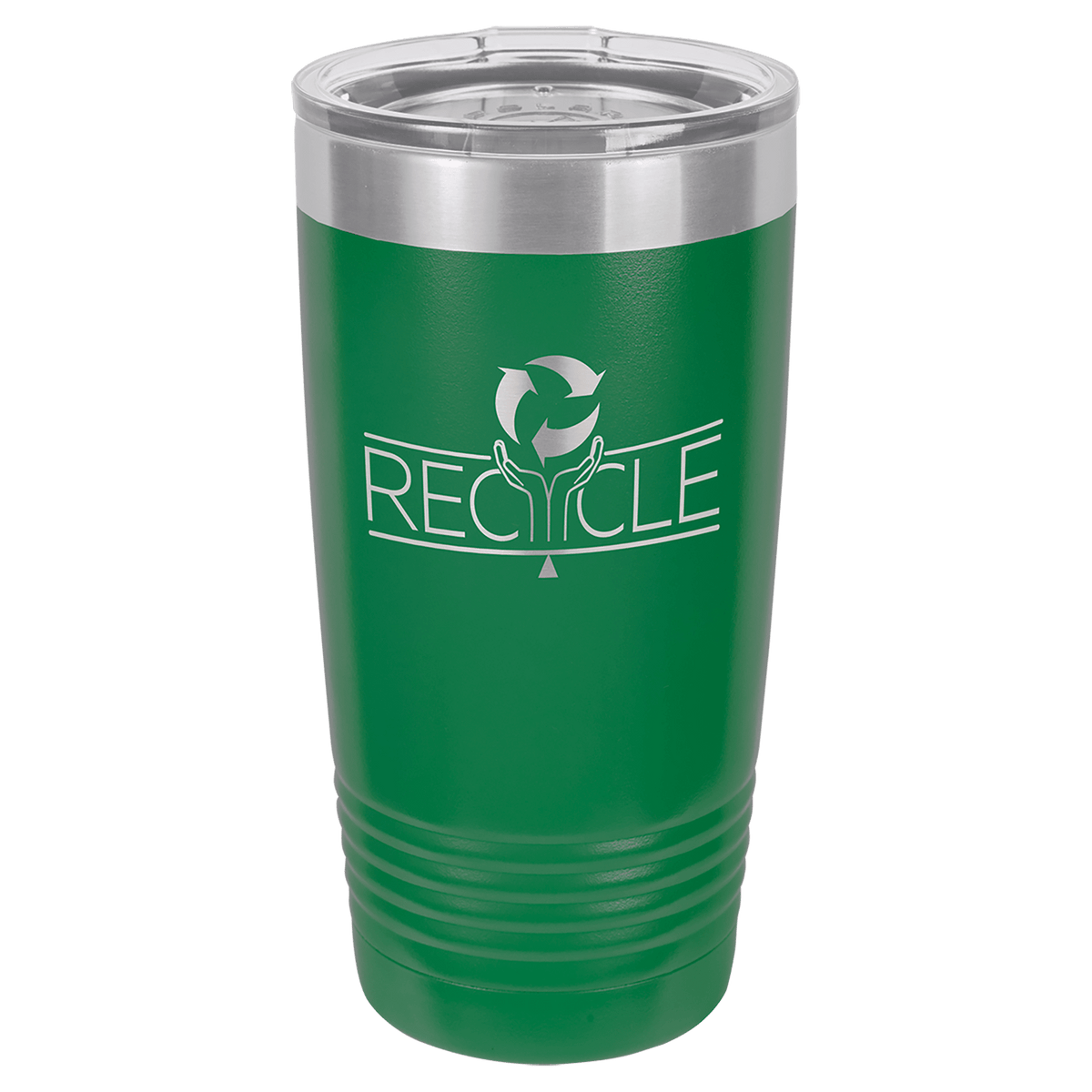 Personalized 20 oz. stainless steel ringneck tumbler with logo lid and custom engraved name or design