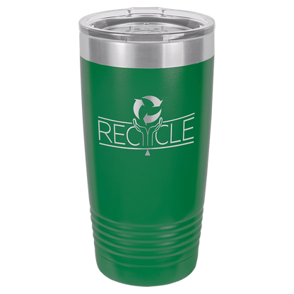 Personalized 20 oz. stainless steel ringneck tumbler with logo lid and custom engraved name or design