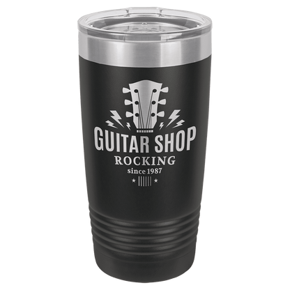 Personalized 20 oz. stainless steel ringneck tumbler with logo lid and custom engraved name or design