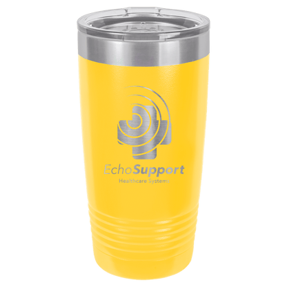Personalized 20 oz. stainless steel ringneck tumbler with logo lid and custom engraved name or design
