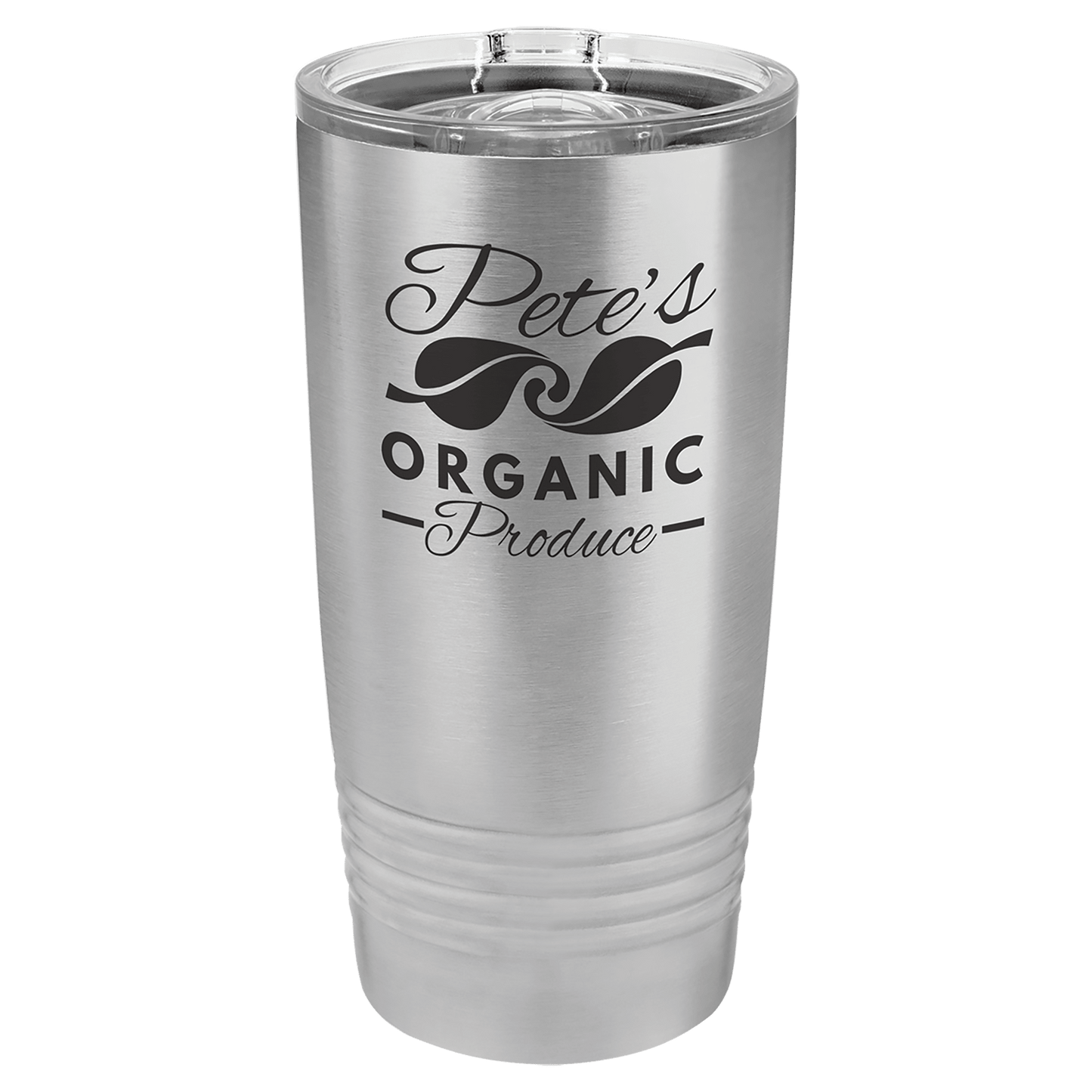 Personalized 20 oz. stainless steel ringneck tumbler with slider lid and custom engraved name or message