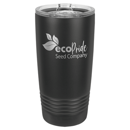 Personalized 20 oz. full black ringneck tumbler with slider lid and custom engraved name or message