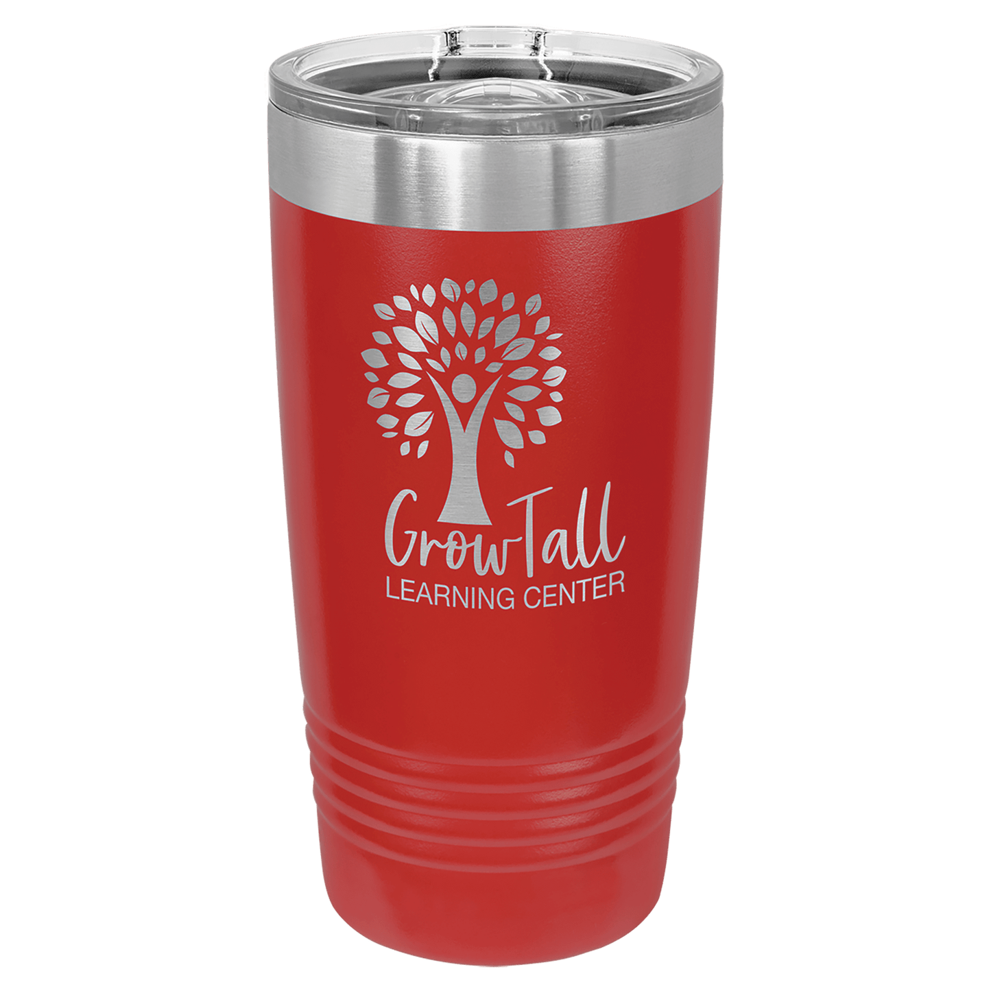 Personalized 20 oz. stainless steel ringneck tumbler with slider lid and custom engraved name or message