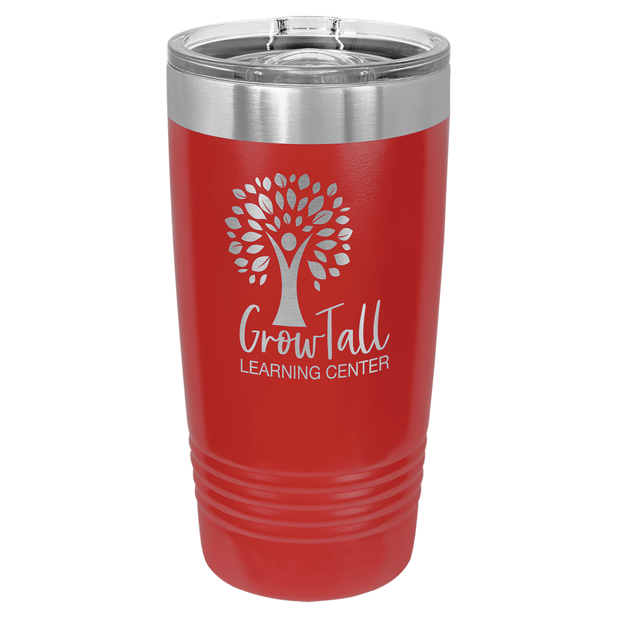 Personalized 20 oz. stainless steel ringneck tumbler with slider lid and custom engraved name or message