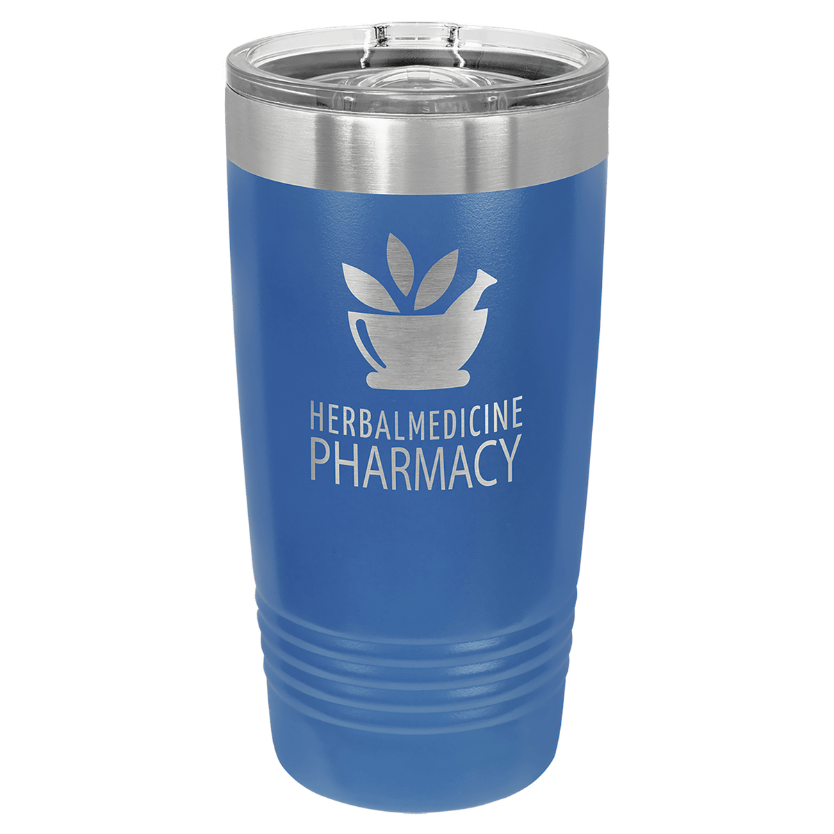 Personalized 20 oz. stainless steel ringneck tumbler with slider lid and custom engraved name or message