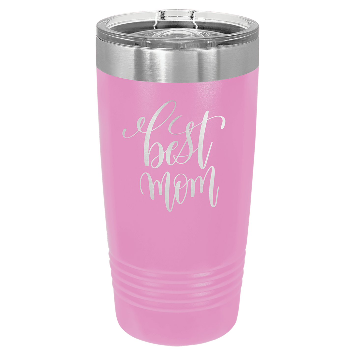 Personalized 20 oz. stainless steel ringneck tumbler with slider lid and custom engraved name or message