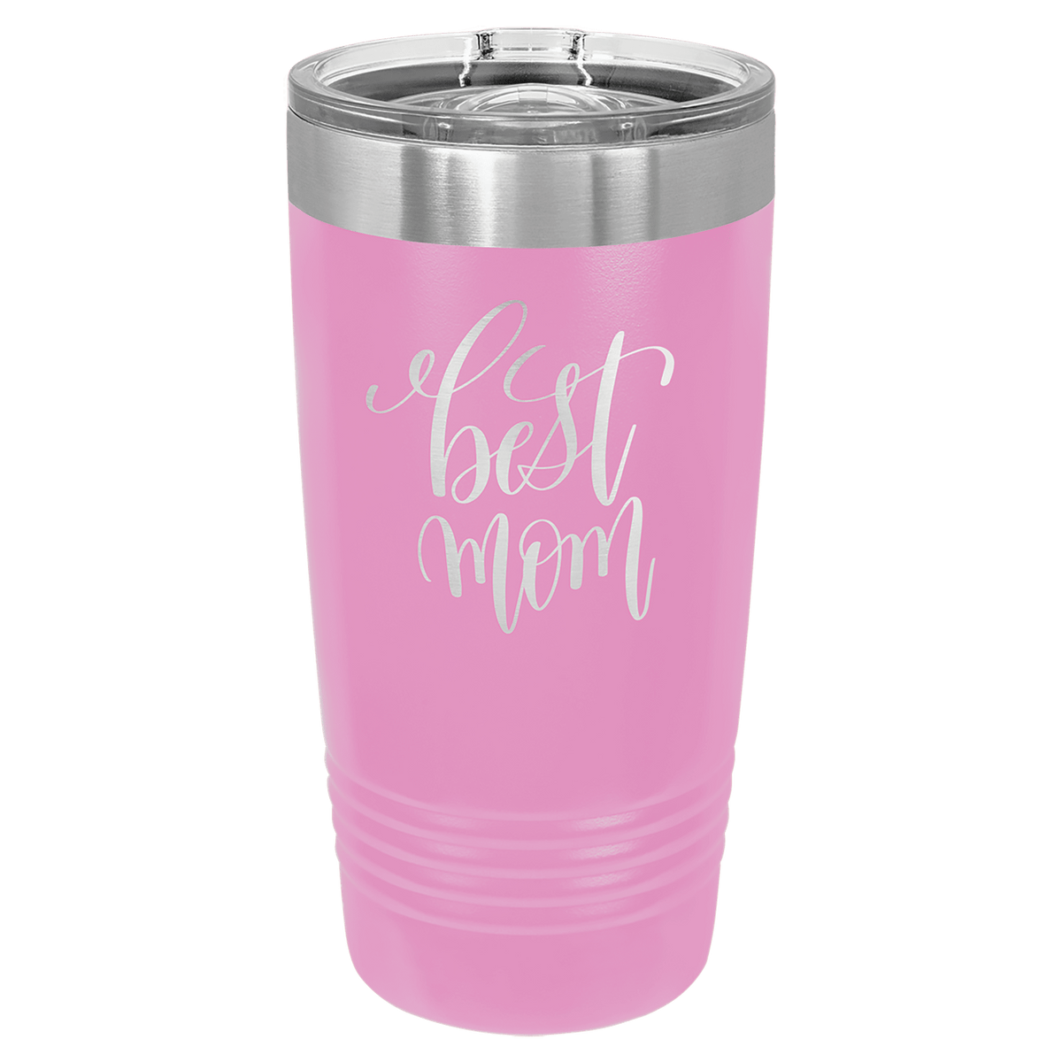 Personalized 20 oz. stainless steel ringneck tumbler with slider lid and custom engraved name or message
