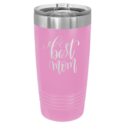 Personalized 20 oz. stainless steel ringneck tumbler with slider lid and custom engraved name or message