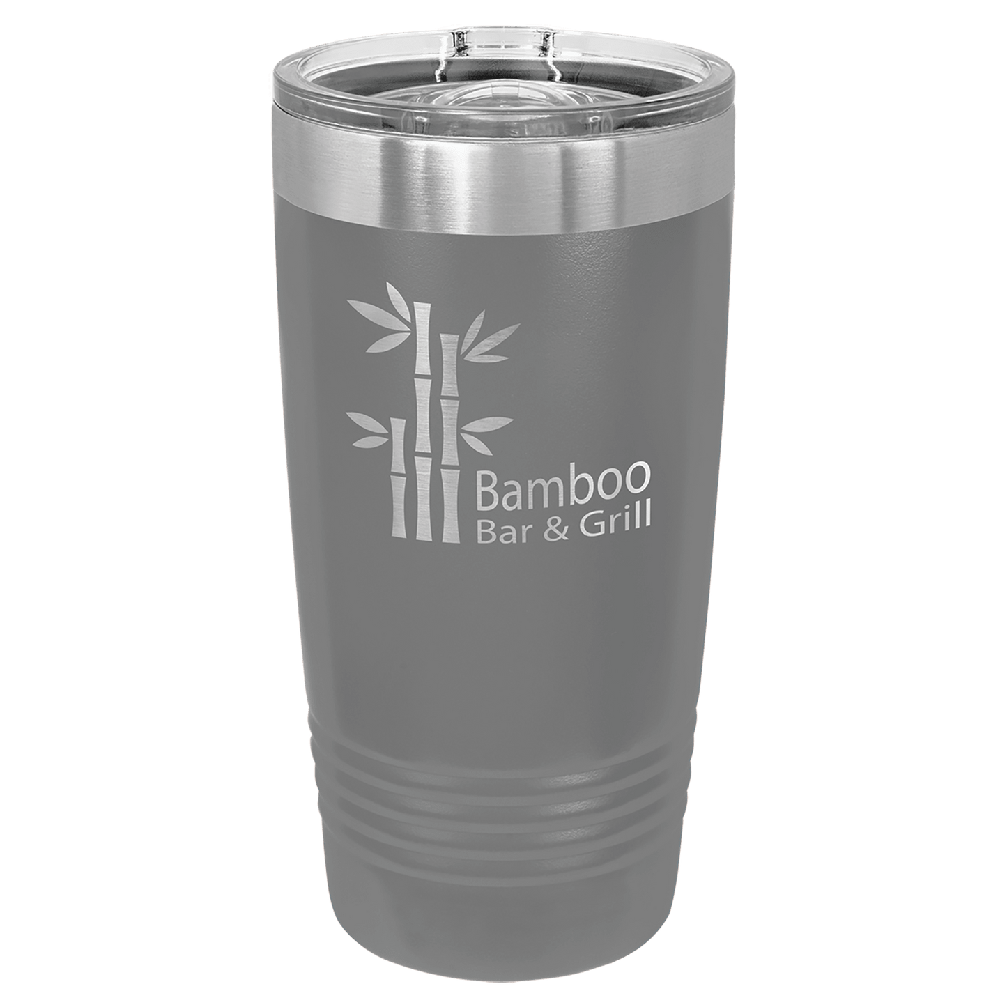 Personalized 20 oz. stainless steel ringneck tumbler with slider lid and custom engraved name or message