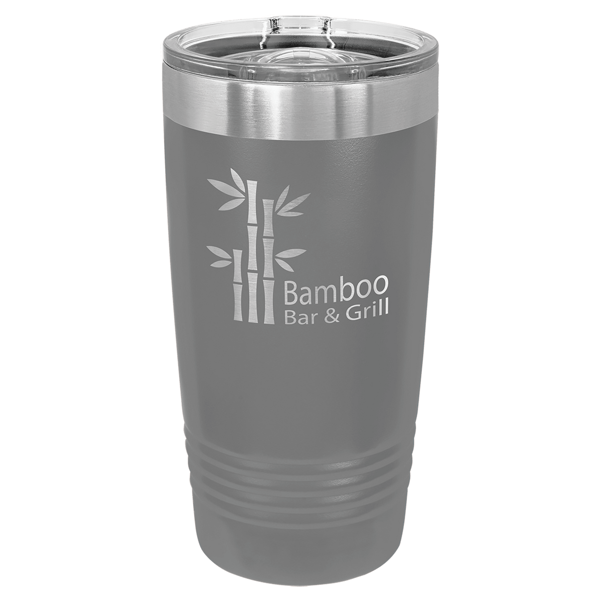 Personalized 20 oz. stainless steel ringneck tumbler with slider lid and custom engraved name or message