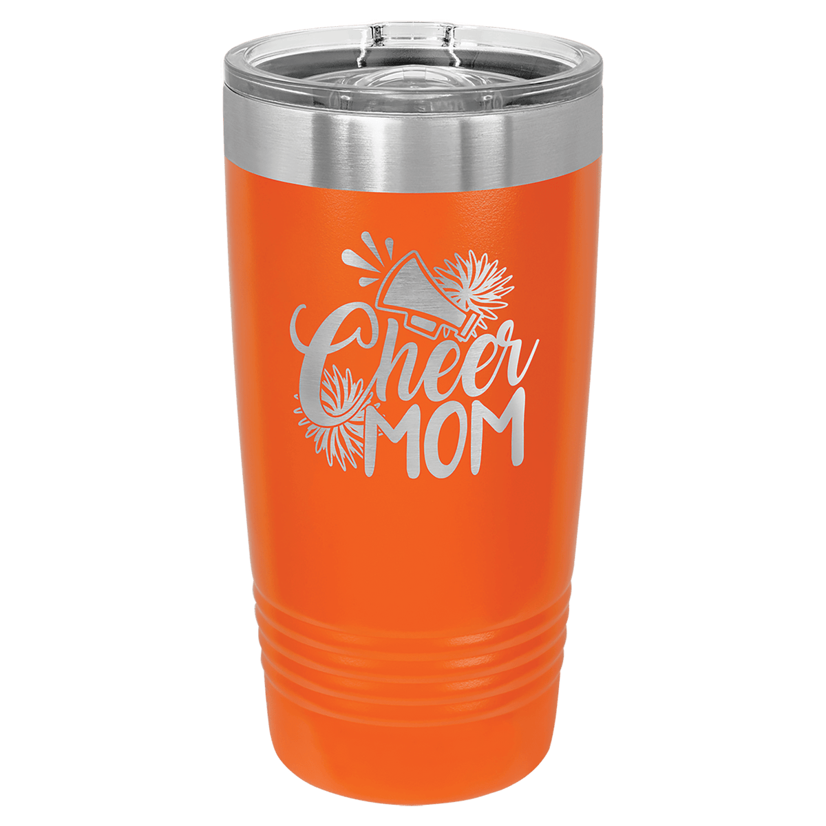 Personalized 20 oz. stainless steel ringneck tumbler with slider lid and custom engraved name or message