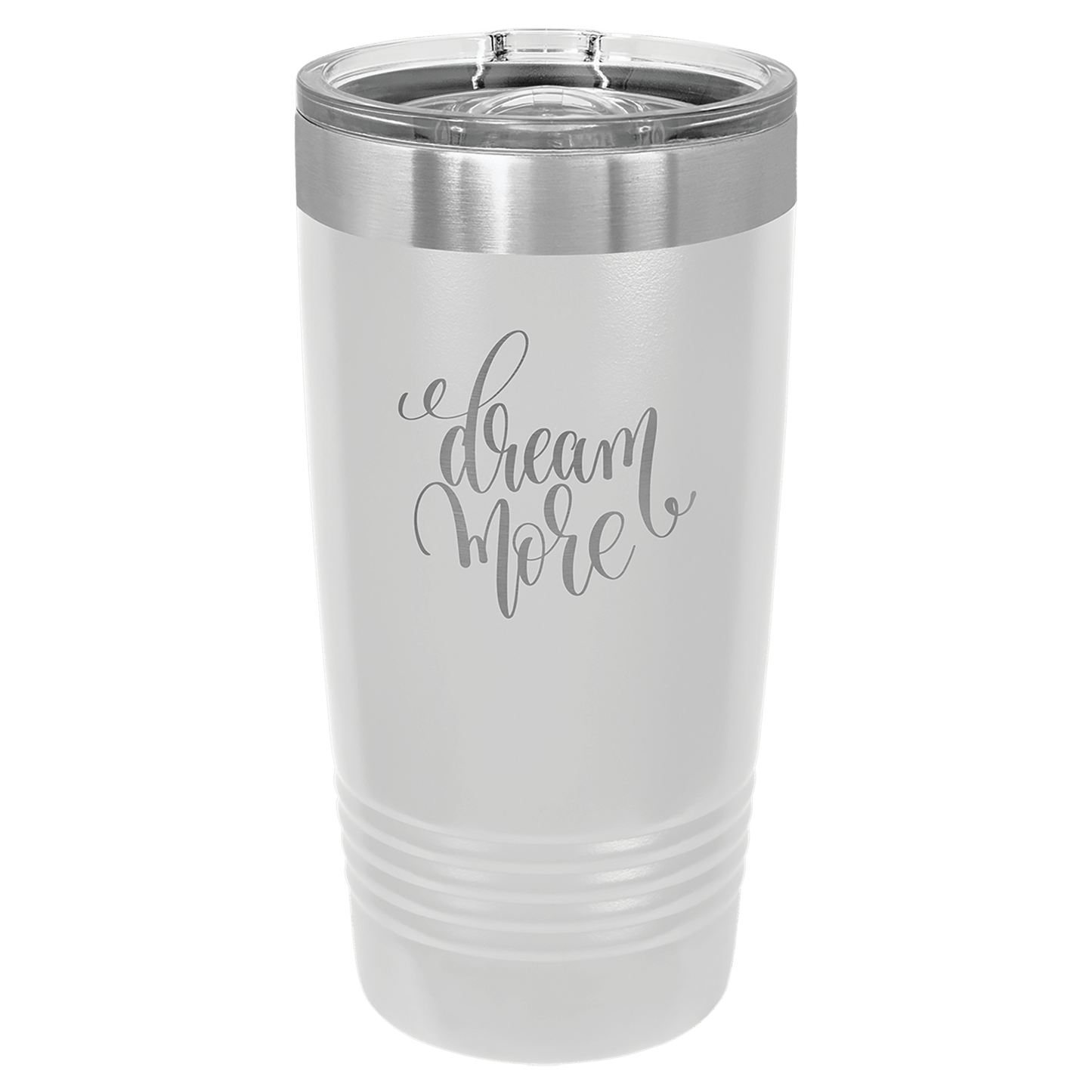 Personalized 20 oz. stainless steel ringneck tumbler with slider lid and custom engraved name or message