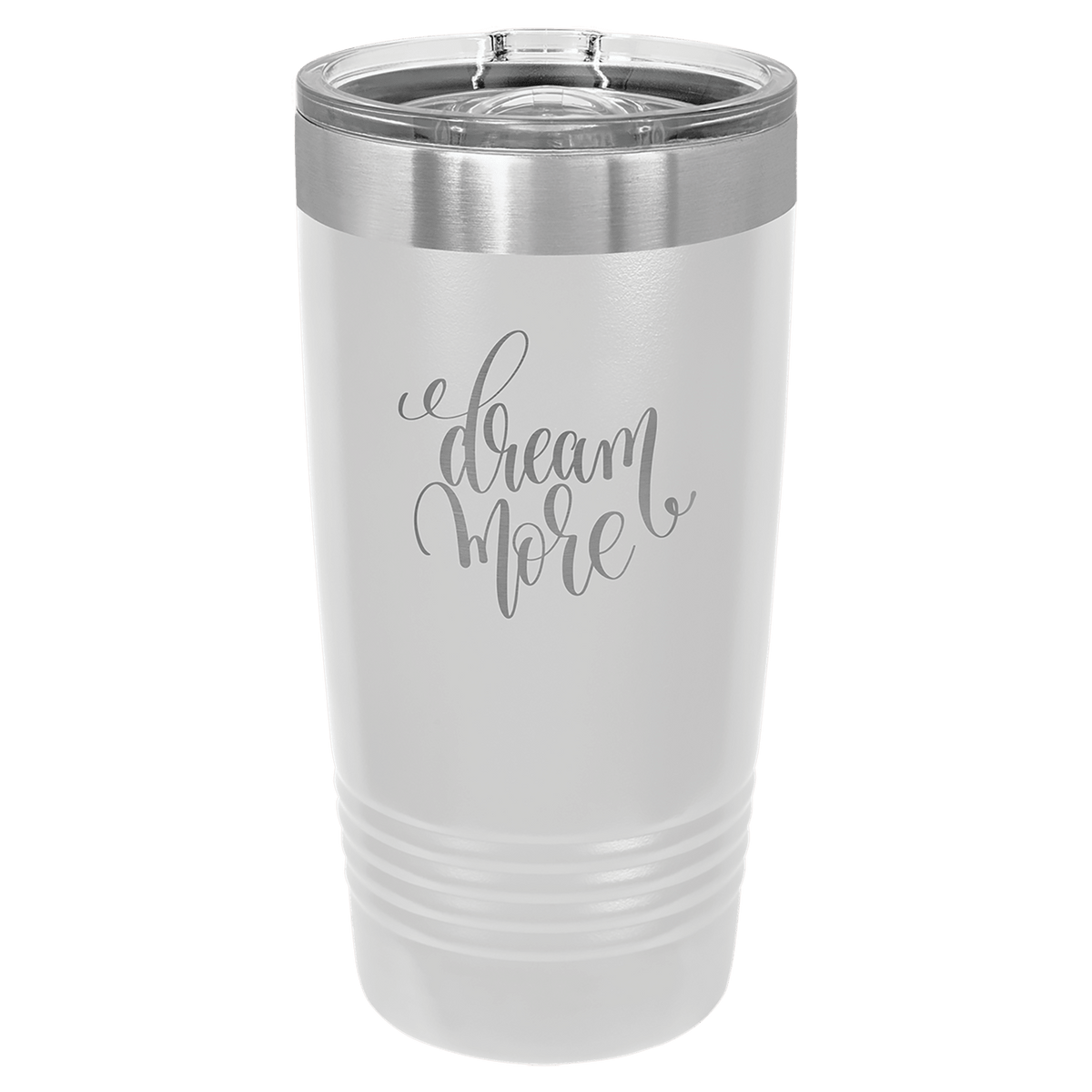 Personalized 20 oz. stainless steel ringneck tumbler with slider lid and custom engraved name or message