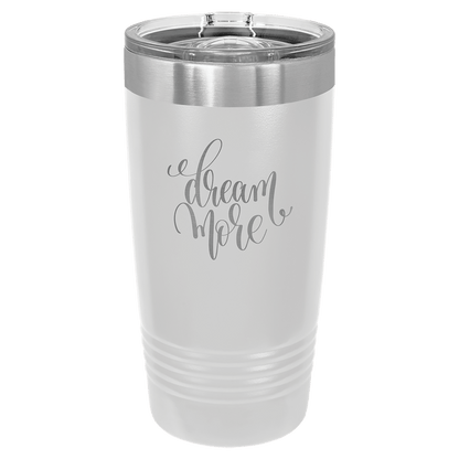 Personalized 20 oz. stainless steel ringneck tumbler with slider lid and custom engraved name or message