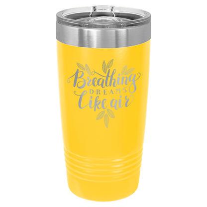 Personalized 20 oz. stainless steel ringneck tumbler with slider lid and custom engraved name or message
