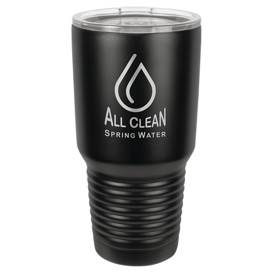 Polar Camel 30 oz. Black Vacuum Insulated Ringneck Tumbler with Clear Lid