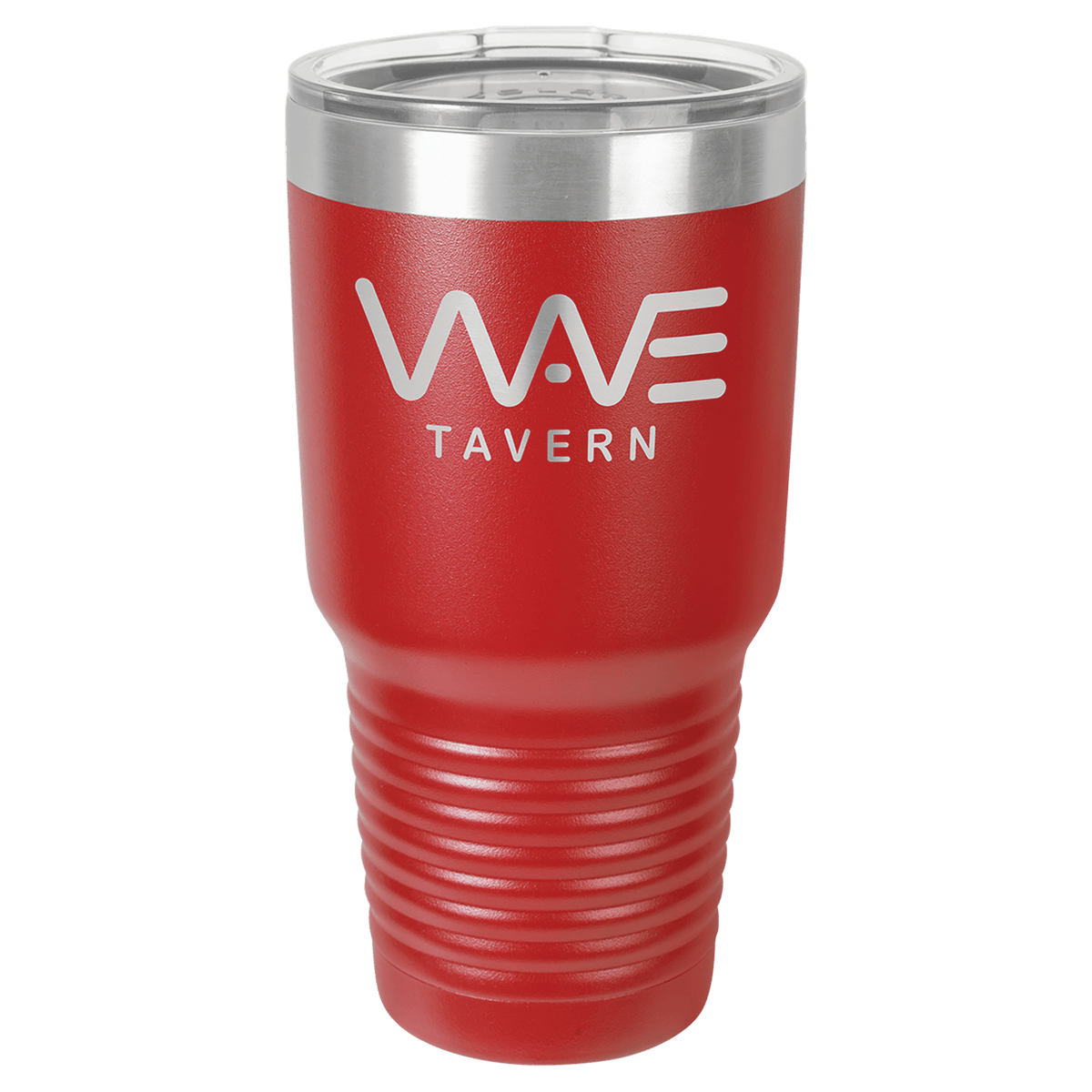 Personalized 30 oz. stainless steel ringneck tumbler with logo lid and custom engraved name or design