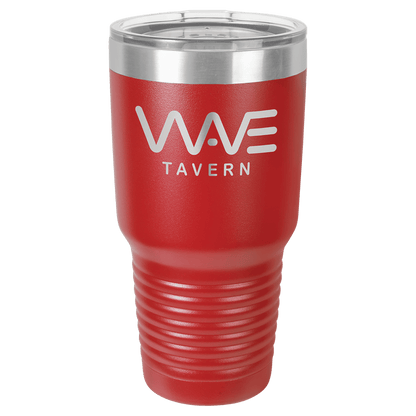 Personalized 30 oz. stainless steel ringneck tumbler with logo lid and custom engraved name or design