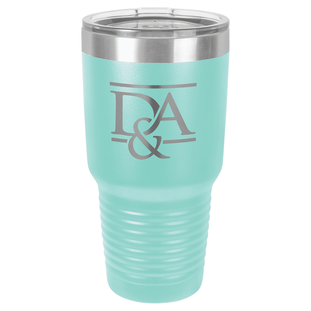 Personalized 30 oz. stainless steel ringneck tumbler with logo lid and custom engraved name or design