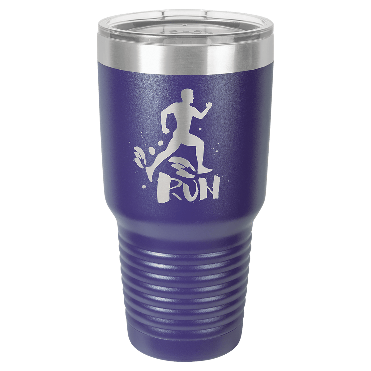 Personalized 30 oz. stainless steel ringneck tumbler with logo lid and custom engraved name or design