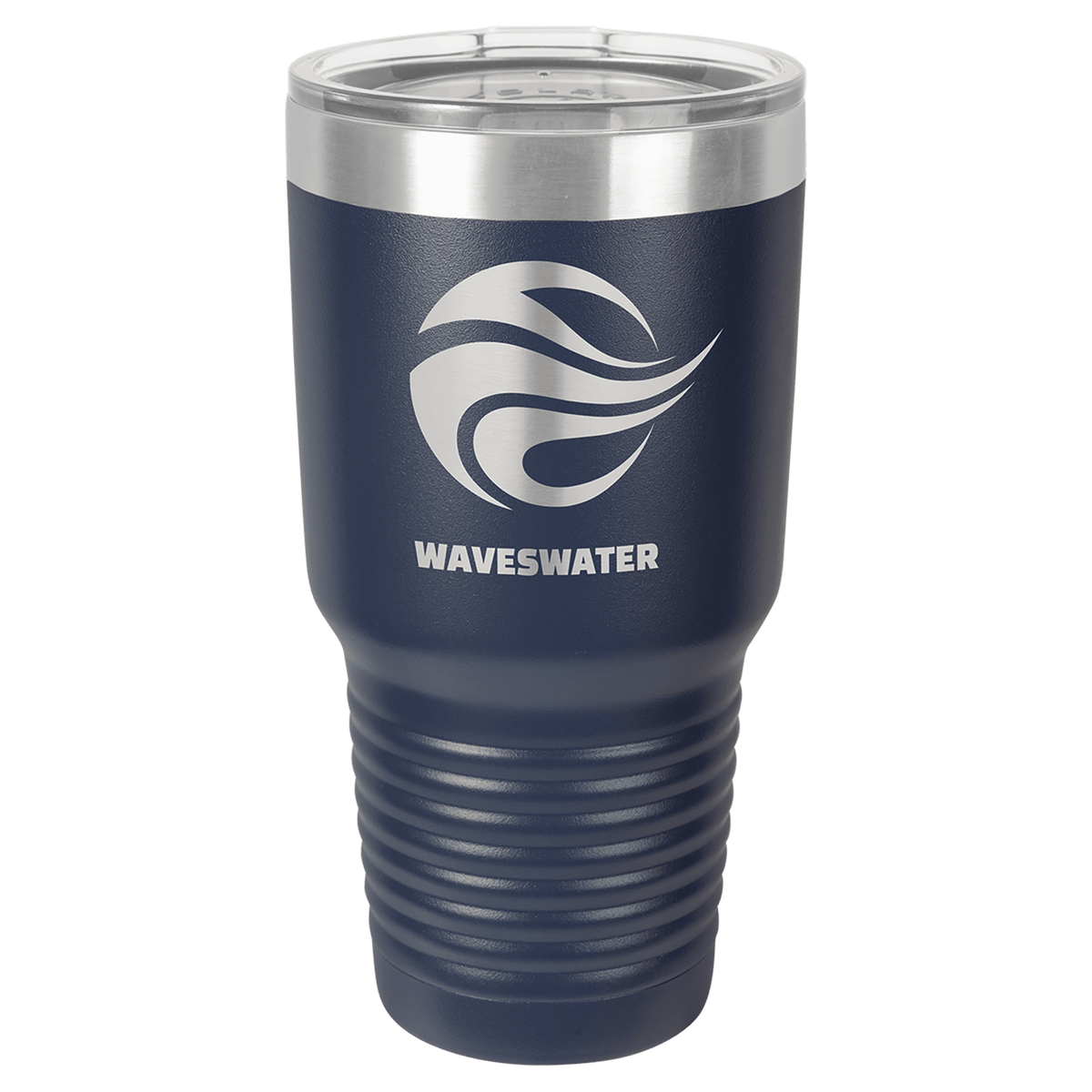 Personalized 30 oz. stainless steel ringneck tumbler with logo lid and custom engraved name or design