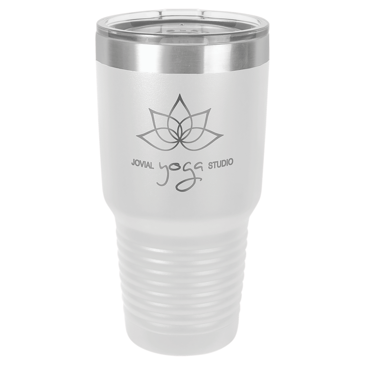 Personalized 30 oz. stainless steel ringneck tumbler with logo lid and custom engraved name or design