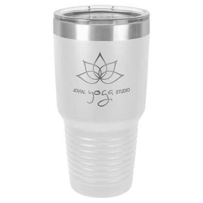 Personalized 30 oz. stainless steel ringneck tumbler with logo lid and custom engraved name or design
