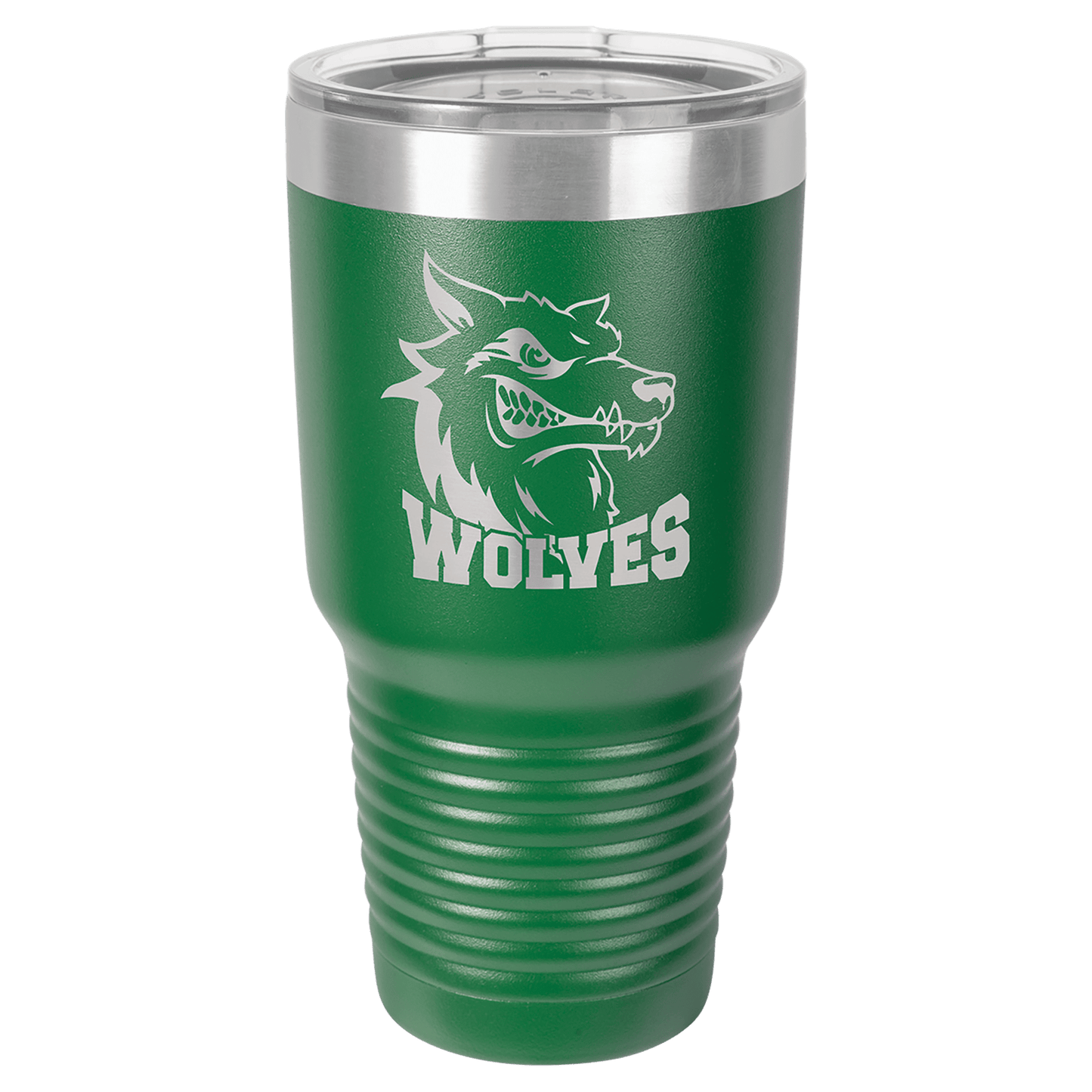Polar Camel 30 oz. Green Vacuum Insulated Ringneck Tumbler with Clear Lid