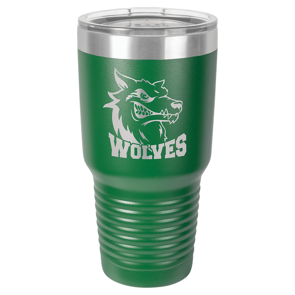 Personalized 30 oz. stainless steel ringneck tumbler with logo lid and custom engraved name or design