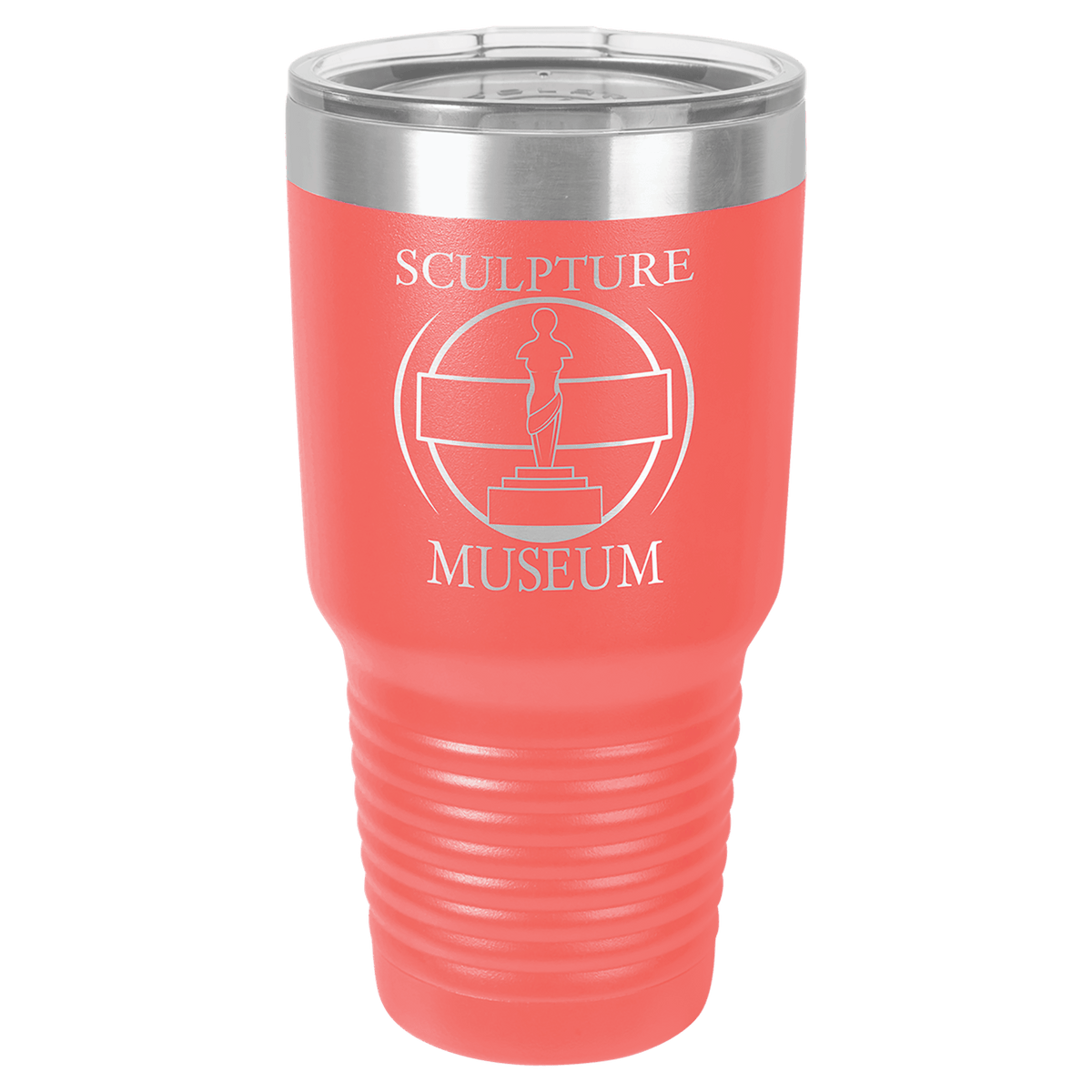 Personalized 30 oz. stainless steel ringneck tumbler with logo lid and custom engraved name or design