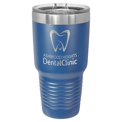 Personalized 30 oz. stainless steel ringneck tumbler with slider lid and custom engraved name or message