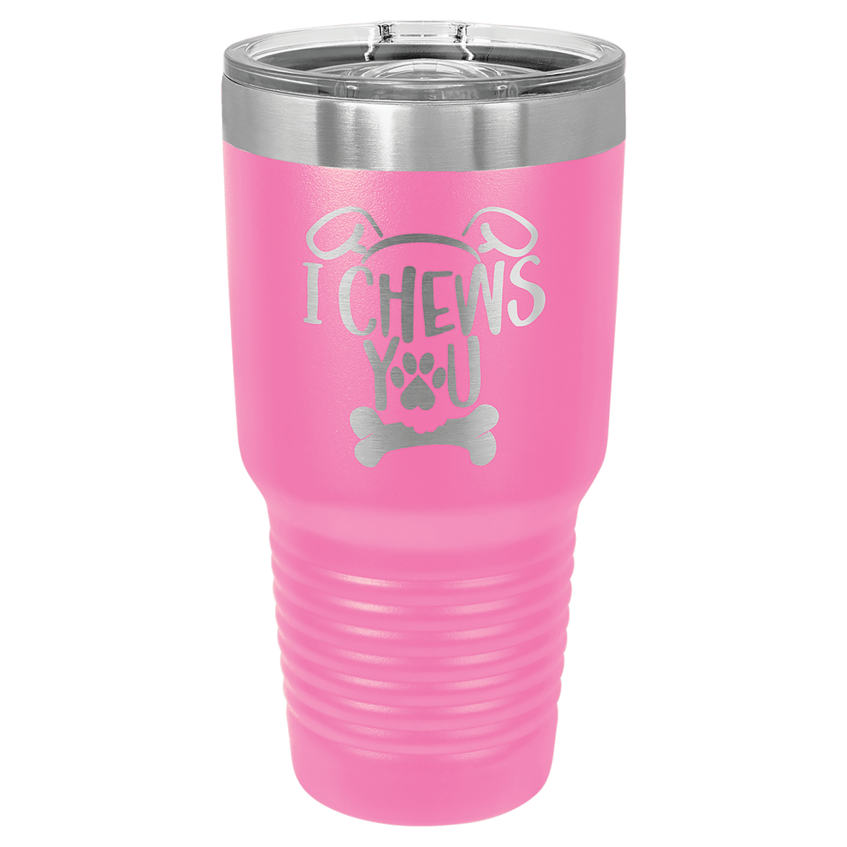 Personalized 30 oz. stainless steel ringneck tumbler with slider lid and custom engraved name or message