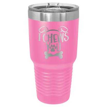 Personalized 30 oz. stainless steel ringneck tumbler with slider lid and custom engraved name or message