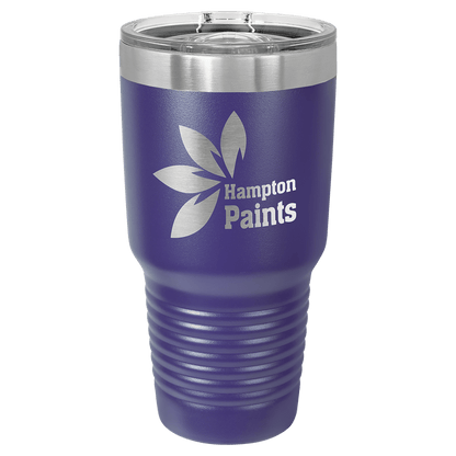 Personalized 30 oz. stainless steel ringneck tumbler with slider lid and custom engraved name or message