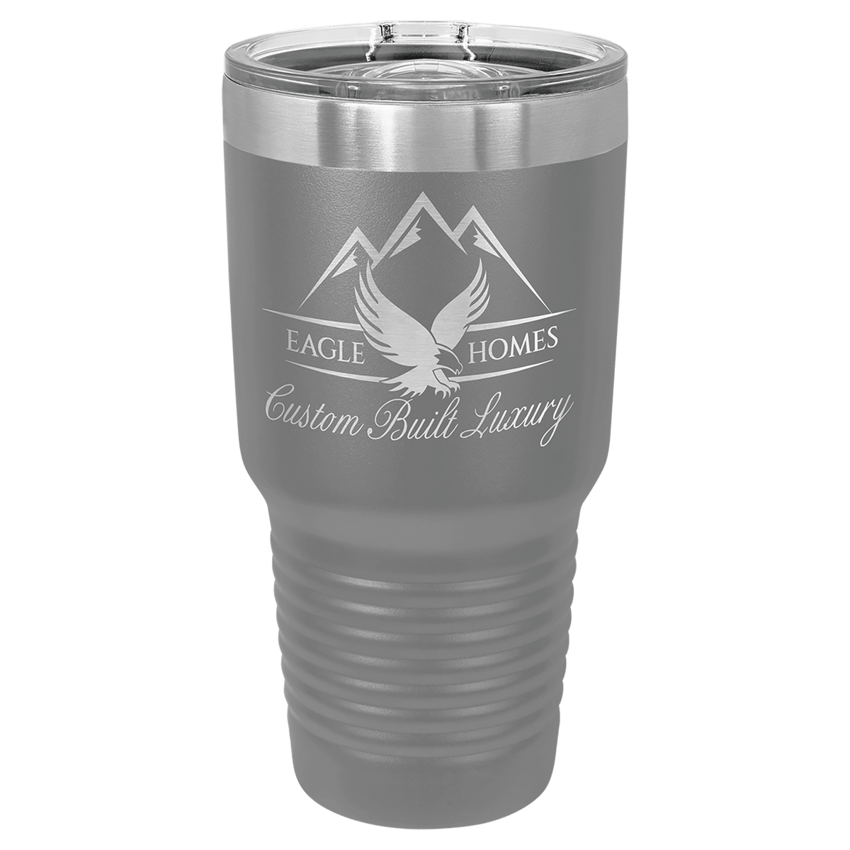 Personalized 30 oz. stainless steel ringneck tumbler with slider lid and custom engraved name or message