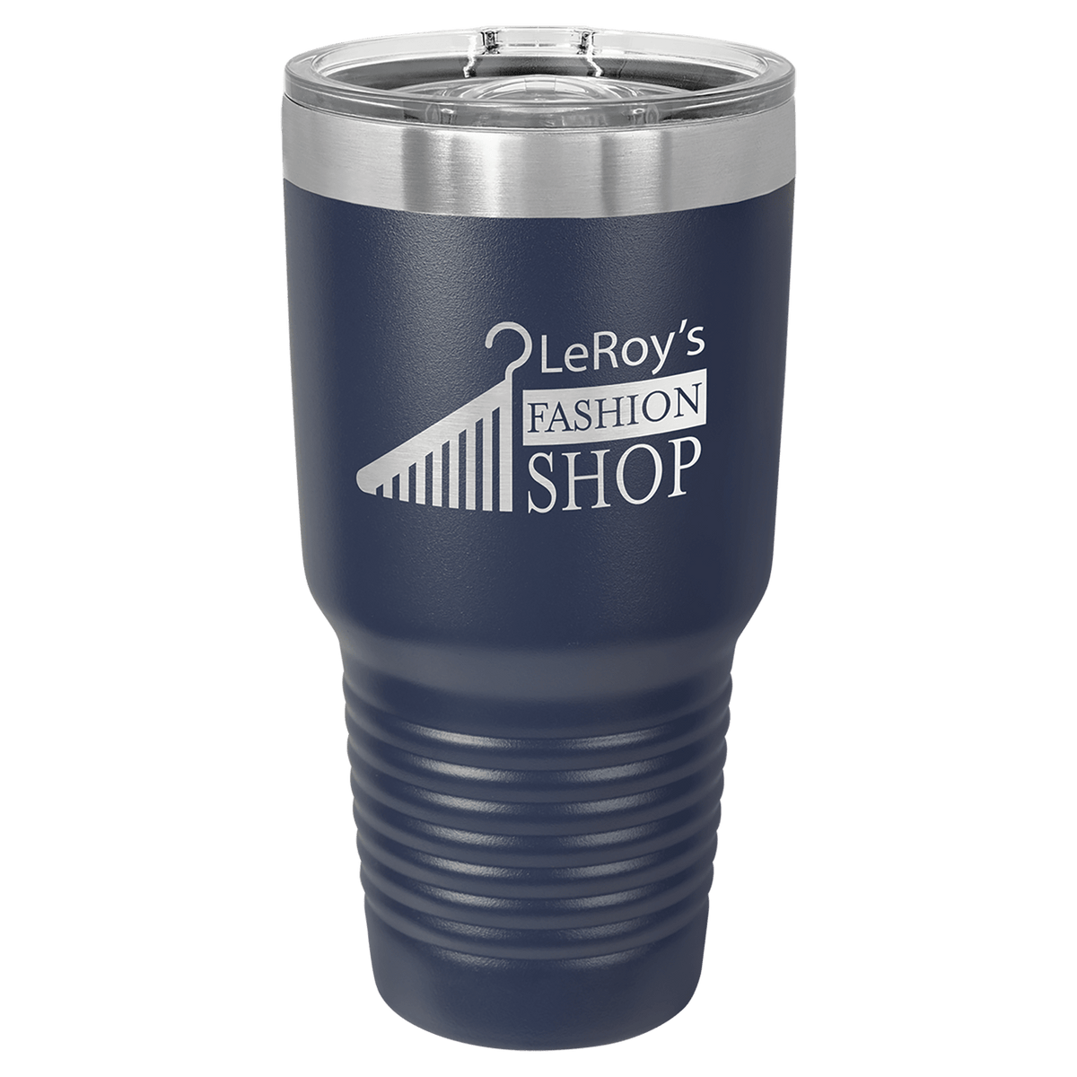 Personalized 30 oz. stainless steel ringneck tumbler with slider lid and custom engraved name or message