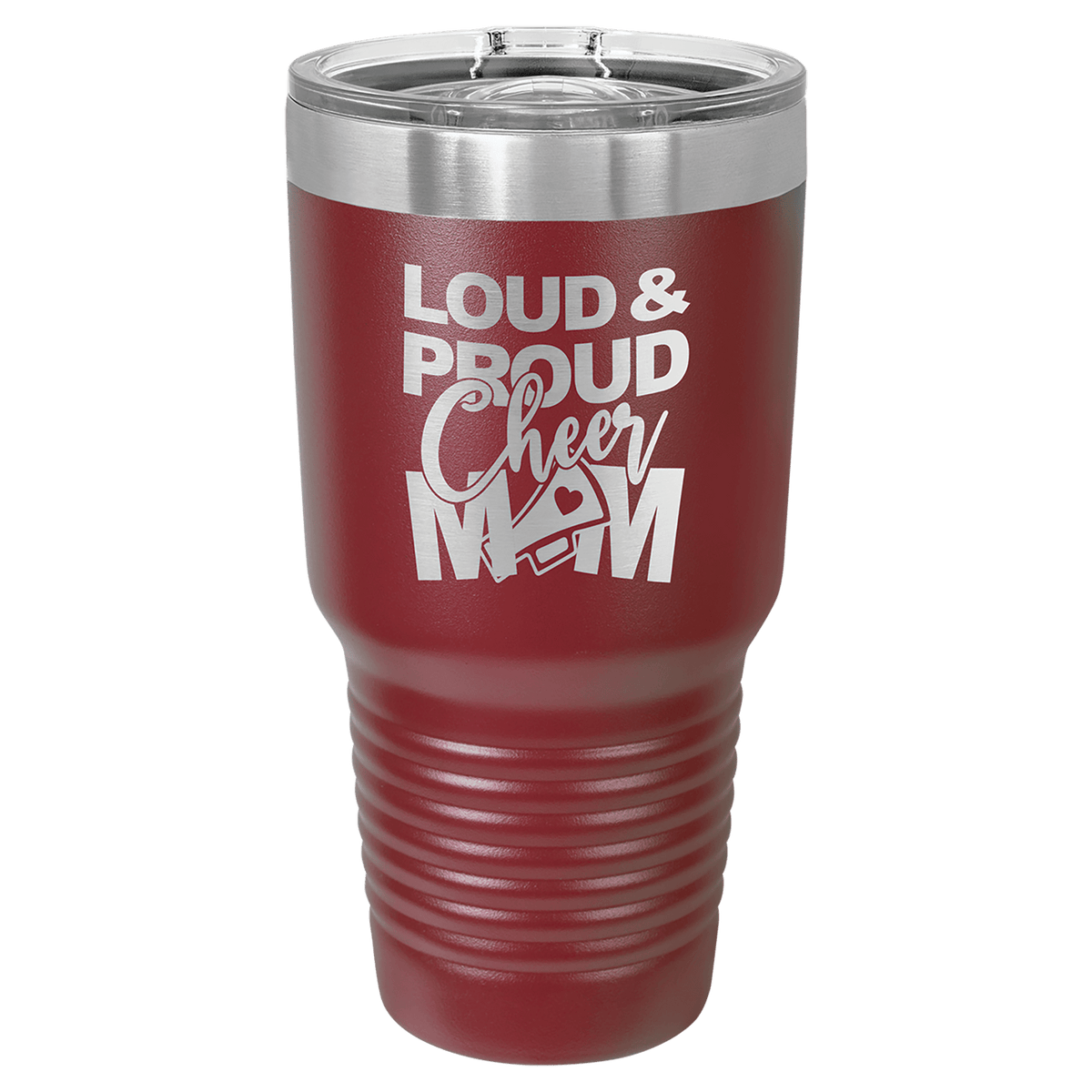Personalized 30 oz. stainless steel ringneck tumbler with slider lid and custom engraved name or message